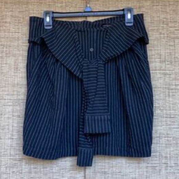 Dance & Marvel Linen Blend Pinstriped Mini Skirt - Picture 2 of 3
